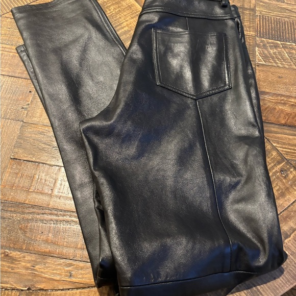 Hugo Buscati Shiny Black Leather Trousers - Picture 2 of 16